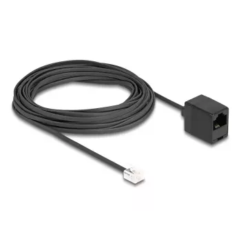 Cabo telefónico DeLOCK RJ11 macho para RJ45 fêmea preto 10 m