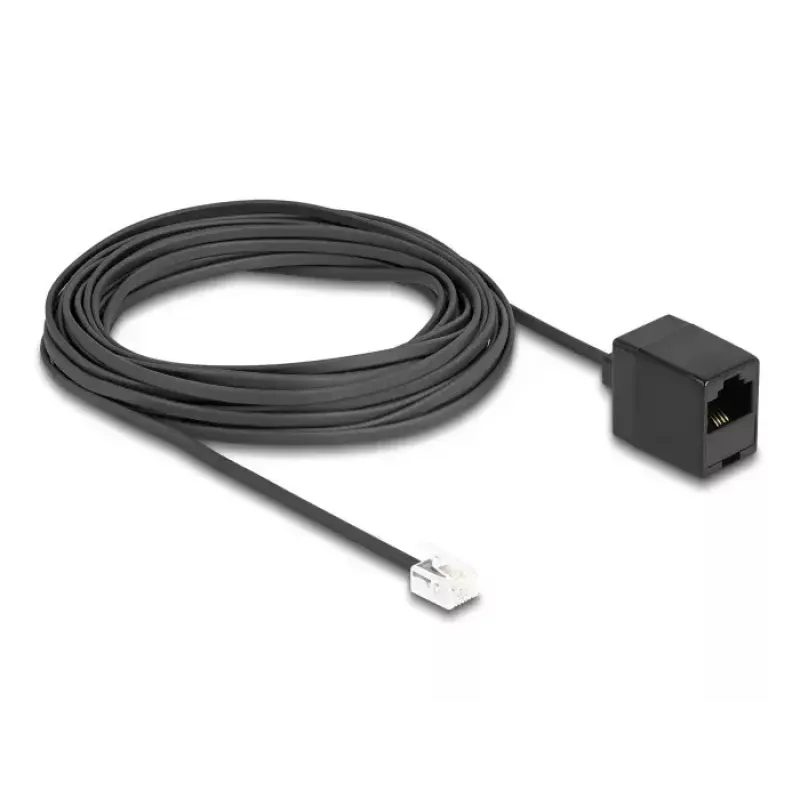 Cabo telefónico DeLOCK RJ11 macho para RJ45 fêmea preto 10 m