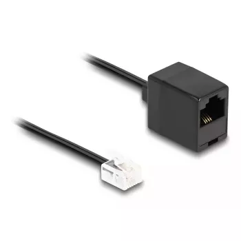 Cabo telefónico DeLOCK RJ11 macho para RJ45 fêmea preto 10 m