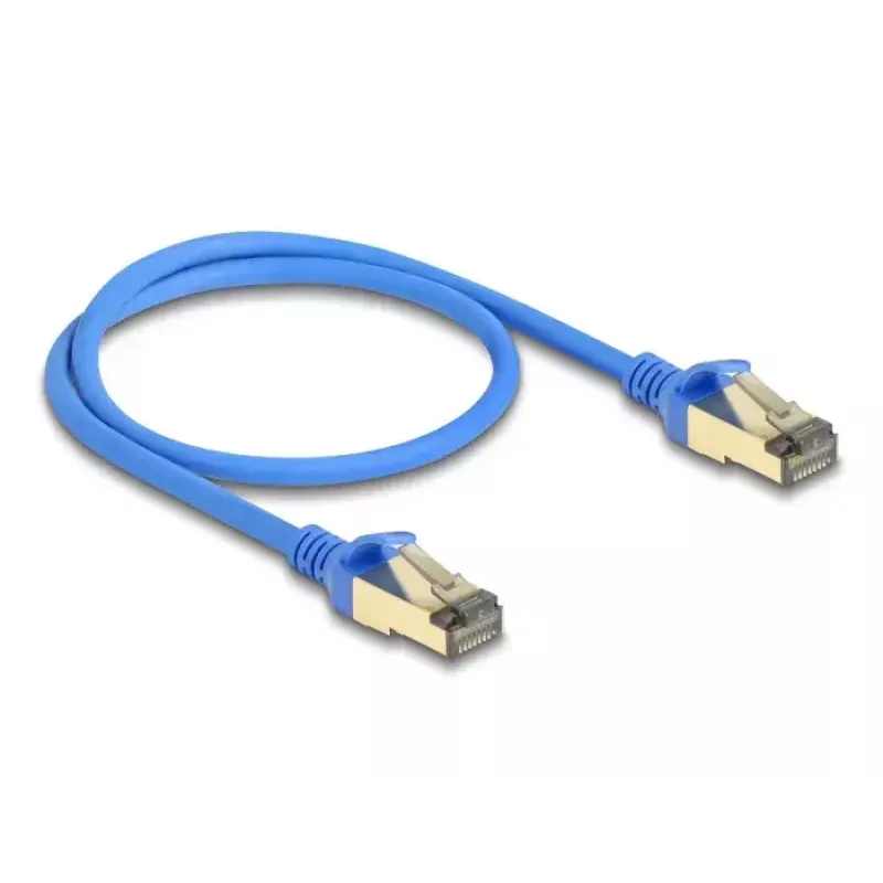 Cabo de rede DeLOCK RJ45 Cat.8.1 F/FTP fino 0,5 m azul