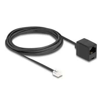 Cabo telefónico DeLOCK RJ11 macho para RJ45 fêmea preto 3 m