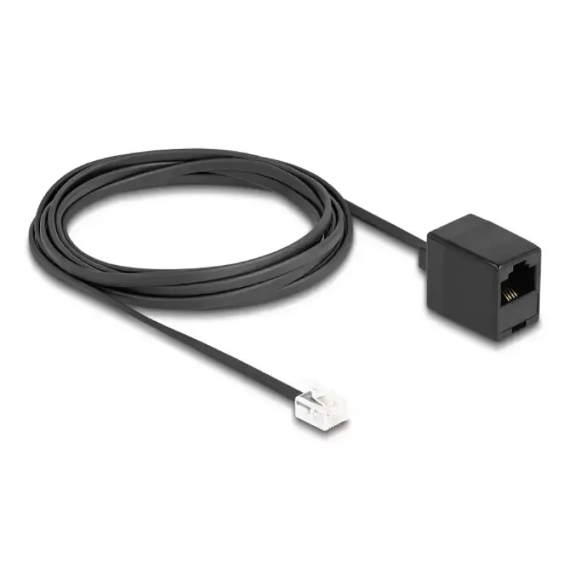 Cabo telefónico DeLOCK RJ11 macho para RJ45 fêmea preto 3 m