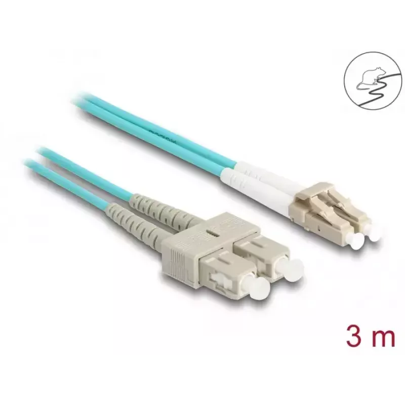 Cabo de fibra ótica DeLOCK LC duplex para SC duplex OM3 3 m