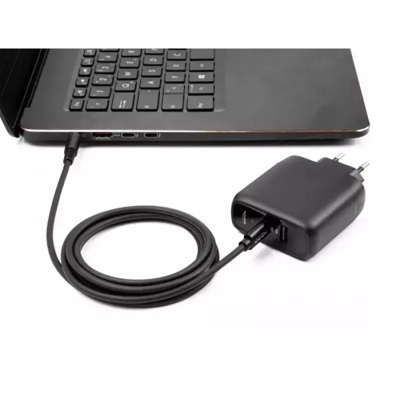 Cabo de carregamento para portátil DeLOCK USB Type-C macho para ficha 5,5 x 2,5 mm 1,5 m 20V