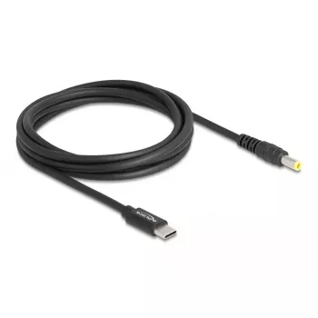 Cabo de carregamento para portátil DeLOCK USB Type-C macho para ficha 5,5 x 2,5 mm 1,5 m 20V
