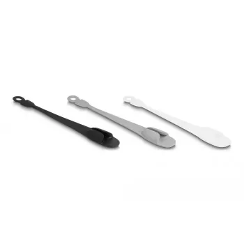 Suporte de cabos DeLOCK 18427 conjunto autoadesivo 3 unid. preto cinzento branco