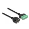 Cabo RJ45 DeLOCK conector fêmea Cat.6 para adaptador de barra de terminais 30 cm