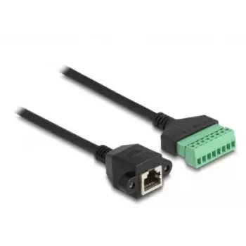 Cabo RJ45 DeLOCK conector fêmea Cat.6 para adaptador de barra de terminais 30 cm