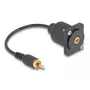 Cabo de áudio DeLOCK 0,2 m RCA preto 88152 ficha macho para ficha fêmea