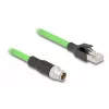 Cabo de rede DeLOCK M12 codificado X 8 pinos ficha macho para ficha RJ45 PUR (TPU) 5 m