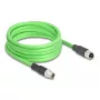 Cabo de rede DeLOCK M12 codificado X 8 pinos ficha macho para conector fêmea PUR (TPU) 2 m