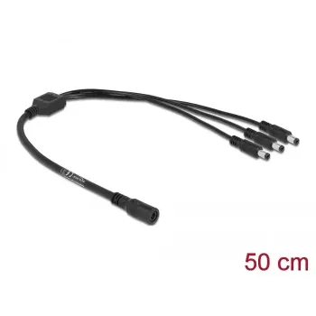 Cabo divisor DC DeLOCK 83021 5,5 x 2,1 mm 1 x conector fêmea para 3 x conector macho