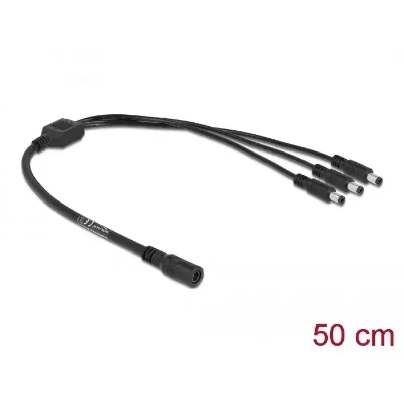Cabo divisor DC DeLOCK 83021 5,5 x 2,1 mm 1 x conector fêmea para 3 x conector macho