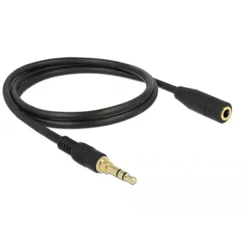 Cabo de áudio 3,5 mm conector macho para conector fêmea DeLOCK 85578 2m preto