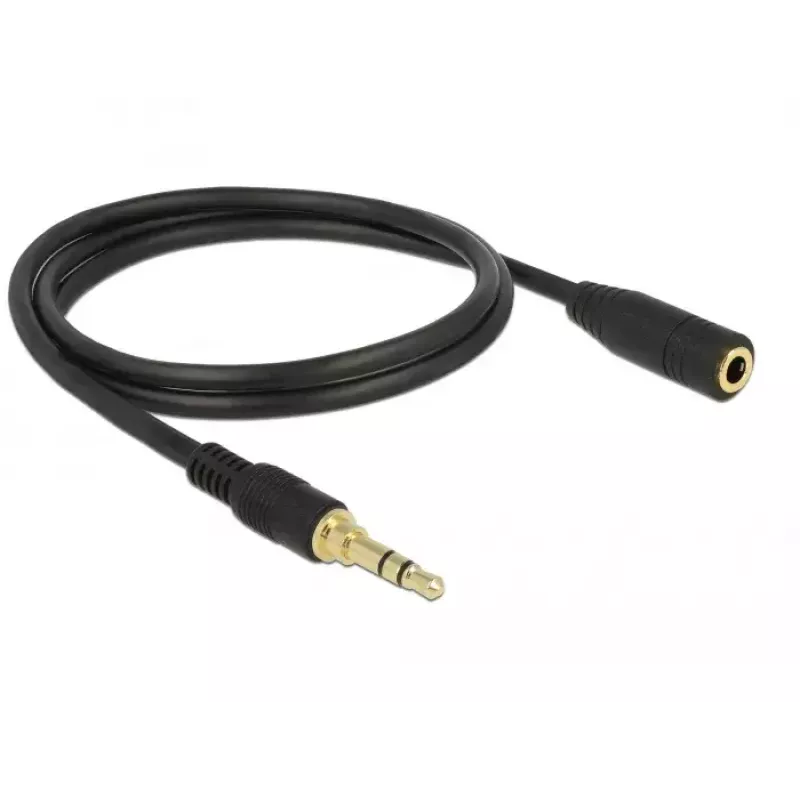 Cabo de áudio 3,5 mm conector macho para conector fêmea DeLOCK 85578 2m preto