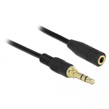 Cabo de áudio 3,5 mm conector macho para conector fêmea DeLOCK 85578 2m preto