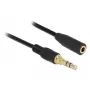 Cabo de áudio 3,5 mm conector macho para conector fêmea DeLOCK 85578 2m preto