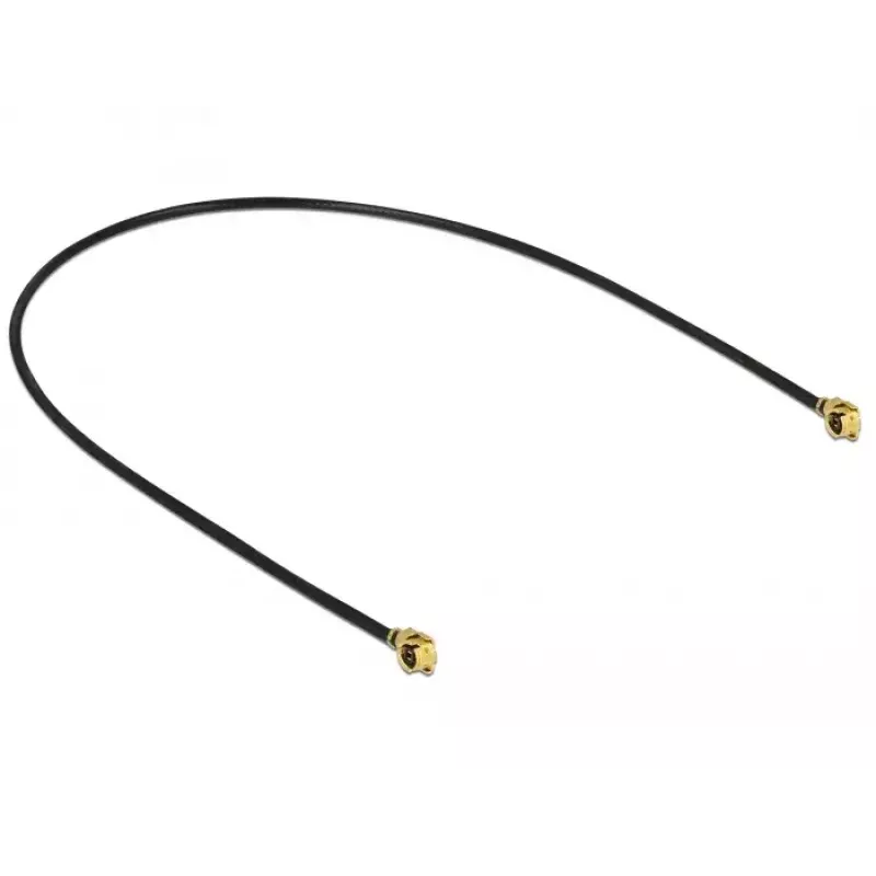 Cabo coaxial DeLOCK 89608 0,2m MHF (I-PEX) preto dourado