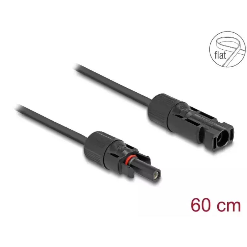 Cabo DeLOCK DL4 solar plano conector macho para conector fêmea 60 cm preto 3,3 mm²