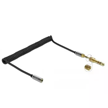 Cabo de extensão de áudio DELOCK 85832 3,5 mm conector macho para 3,5 mm conector fêmea, 2 m, contactos dourados, AWG 28, preto