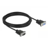 DeLOCK 86619 Cabo de extensão série, DB-9 macho para DB-9 fêmea, 4 m, preto