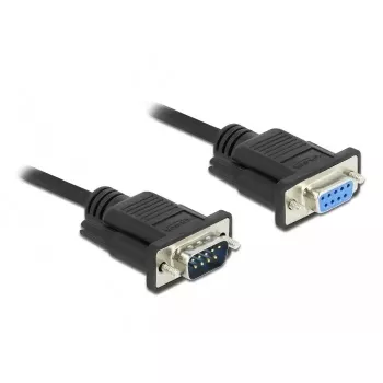 DeLOCK 86619 Cabo de extensão série, DB-9 macho para DB-9 fêmea, 4 m, preto