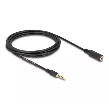 Cabo de áudio DeLOCK 85733 3 m ficha 3,5 mm para conector fêmea preto dourado