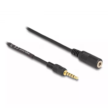 Cabo de áudio DeLOCK 85733 3 m ficha 3,5 mm para conector fêmea preto dourado