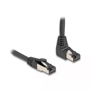 Cabo de rede DeLOCK RJ45 Cat.8.1 angular 90° para baixo / reto 0,5 m preto