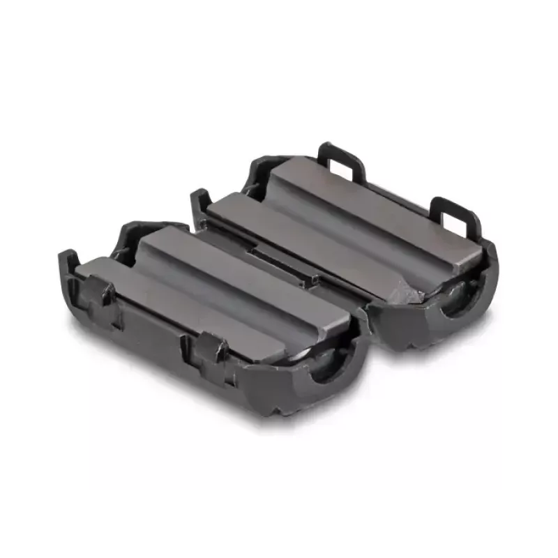 Grampo para núcleo de ferrite DELOCK 80943, preto, níquel/plástico/zinco, 25,2 × 13 × 11,8 mm, pack de 2