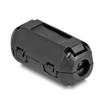 Grampo para núcleo de ferrite DELOCK 80943, preto, níquel/plástico/zinco, 25,2 × 13 × 11,8 mm, pack de 2