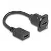 Cabo HDMI D-Type DeLOCK conector fêmea para conector fêmea preto 20 cm