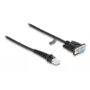 Cabo espiral DeLOCK RJ50 ficha para D-Sub 9 conector fêmea 1,5 m preto