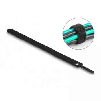 Abraçadeira de velcro para cabos DeLOCK 19011 200x12 mm preto 10 unid.