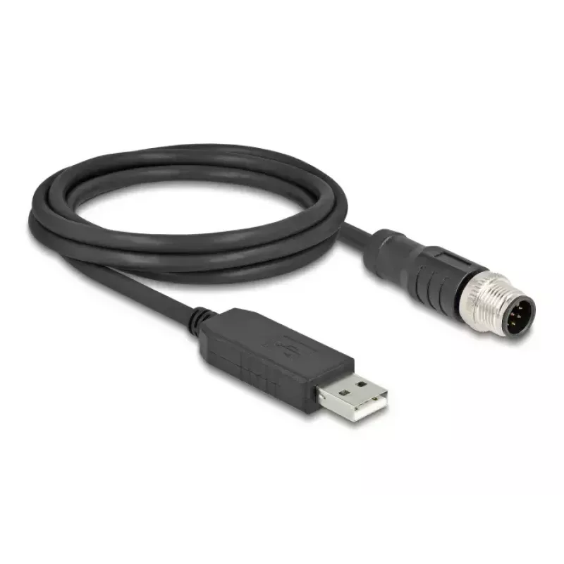 Cabo sensor/atuador DeLOCK 1,8 m M12 USB 2.0 Type-A preto