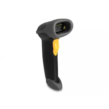 Leitor de códigos de barras USB DeLOCK 1D laser preto portátil com fio cabo 2 m