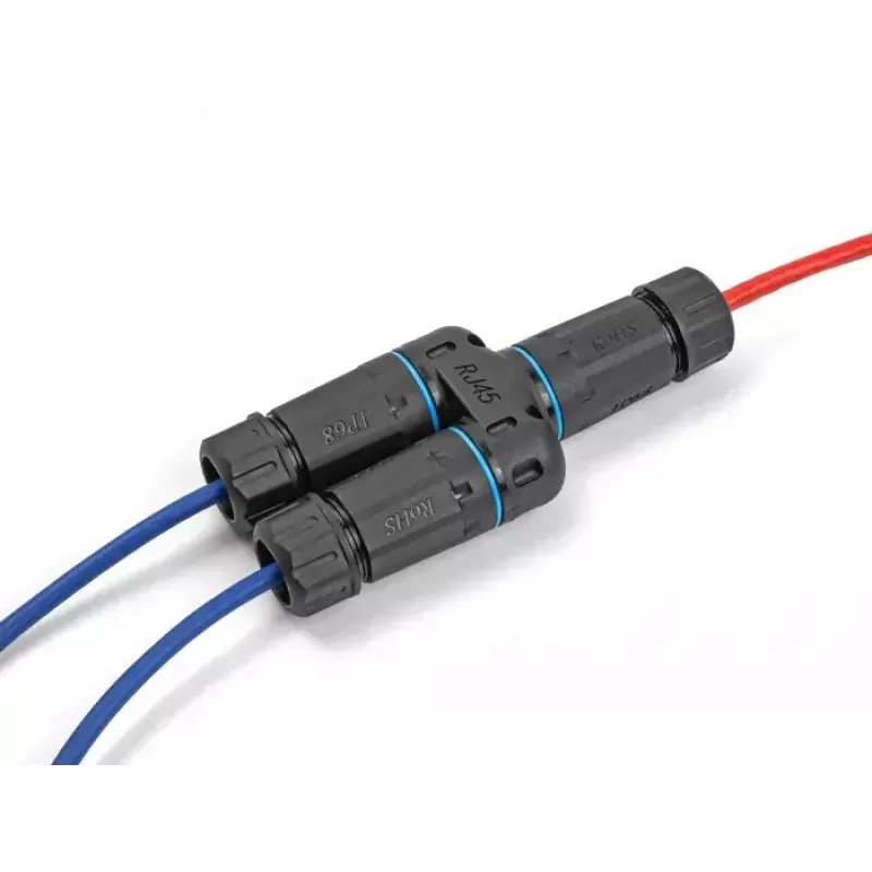 Conector de cabo DeLOCK fêmea RJ45 para 2 x fêmea RJ45 Cat.6A à prova de água