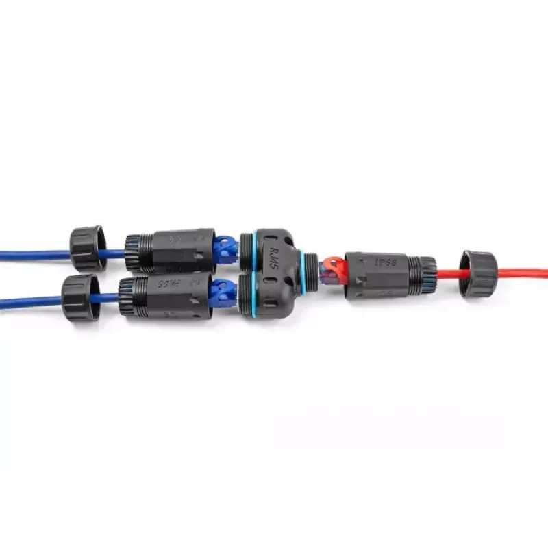 Conector de cabo DeLOCK fêmea RJ45 para 2 x fêmea RJ45 Cat.6A à prova de água