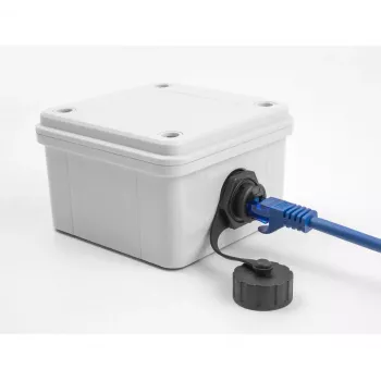 Adaptador de cabo DeLOCK fêmea RJ50 para fêmea RJ50 IP68 à prova de água preto