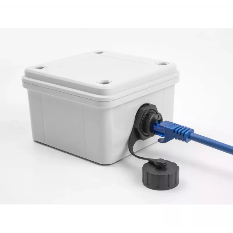 Adaptador de cabo DeLOCK fêmea RJ50 para fêmea RJ50 IP68 à prova de água preto