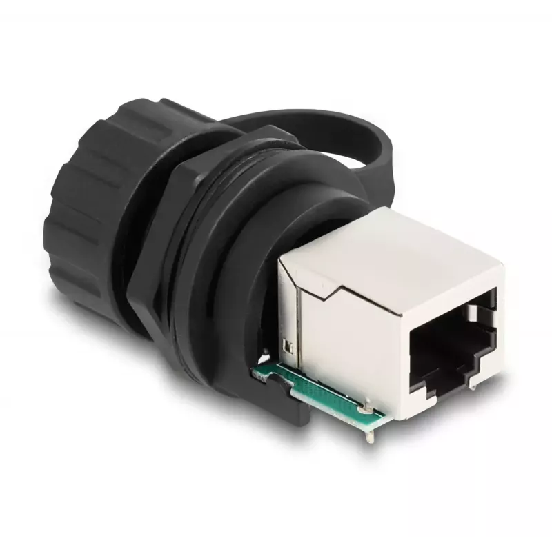 Adaptador de cabo DeLOCK fêmea RJ50 para fêmea RJ50 IP68 à prova de água preto