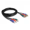Cabo de extensão RCA RGB DeLOCK 3 x macho para 3 x fêmea 1 m