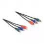 Cabo de extensão RCA RGB DeLOCK 3 x macho para 3 x fêmea 1 m