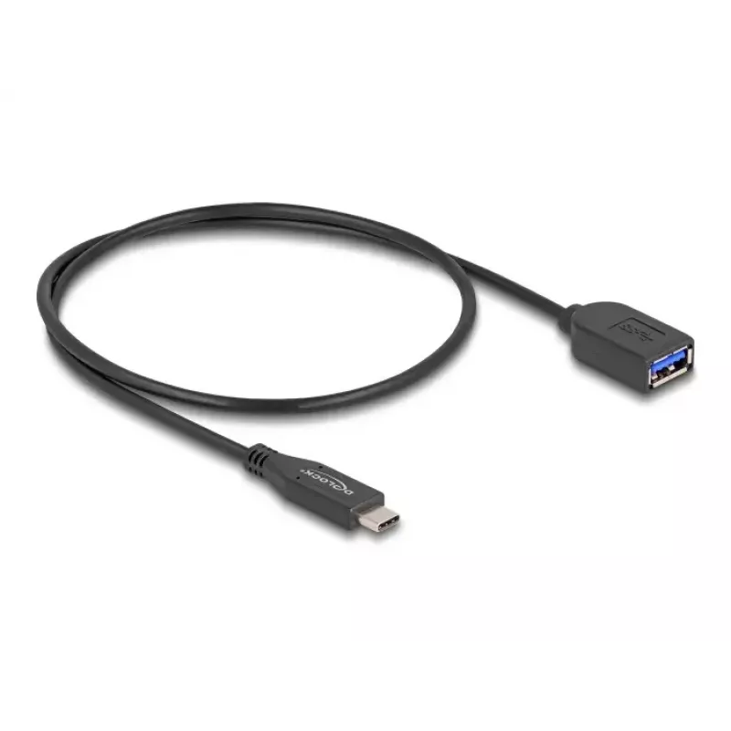 Cabo USB DeLOCK 10 Gbps macho Type-C para fêmea Type-A 50 cm