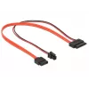 Cabo SATA DeLOCK 0,3 m SATA III 7p + 4p/SATA III fino 13p