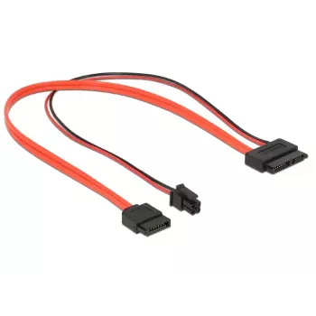 Cabo SATA DeLOCK 0,3 m SATA III 7p + 4p/SATA III fino 13p