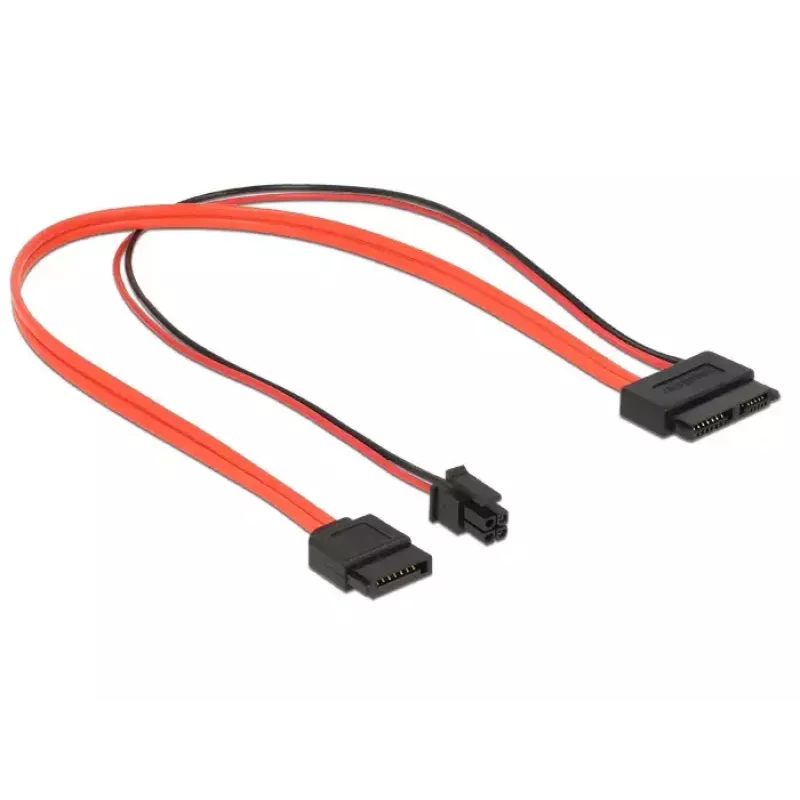 Cabo SATA DeLOCK 0,3 m SATA III 7p + 4p/SATA III fino 13p