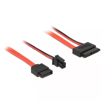Cabo SATA DeLOCK 0,3 m SATA III 7p + 4p/SATA III fino 13p