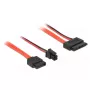 Cabo SATA DeLOCK 0,3 m SATA III 7p + 4p/SATA III fino 13p