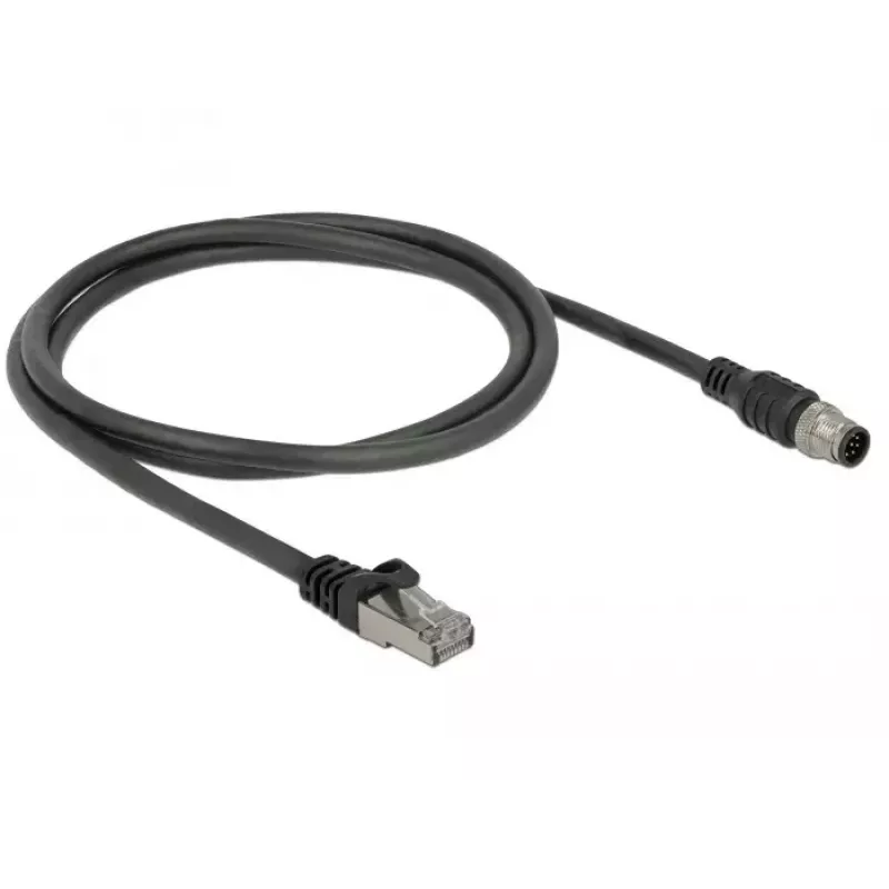 Cabo de rede DeLOCK 84922 RJ-45 M12 Cat5e 1 m preto